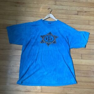 Vintage Dagoli Studio Celebrating Woman Blue Tie Dye Graphic Tee Shirt XL